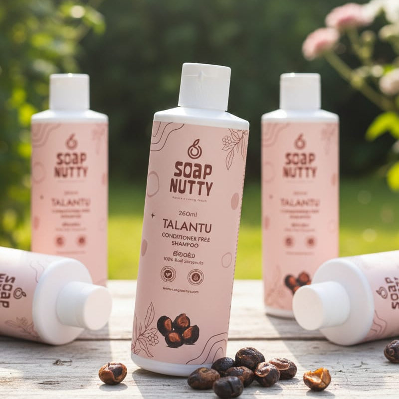 Soapnutty TALANTU 100% Natural Conditioner free Soapnut Shampoo | Cold-Processed with Karanja Oil for Hair Growth, Shine & Dandruff Control | Unisex, 260ml