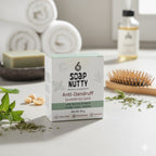 Soapnutty Anti-Dandruff Shampoo Bar | Tea Tree & Nettle | Natural Scalp Purifier with Soapnut, Cocoa Butter & French Pink Clay | Purify + Calm + Soothe | Plastic-Free | 50g